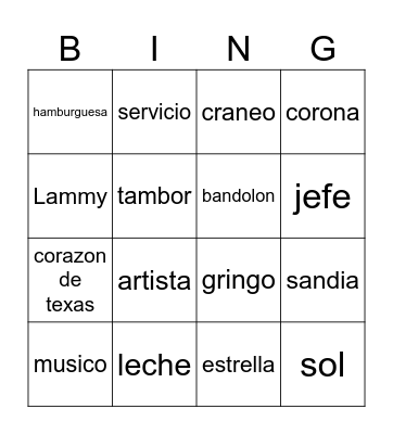 Custom loteria Bingo Card