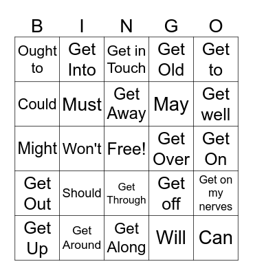 Modal Verbs / Get Bingo Card