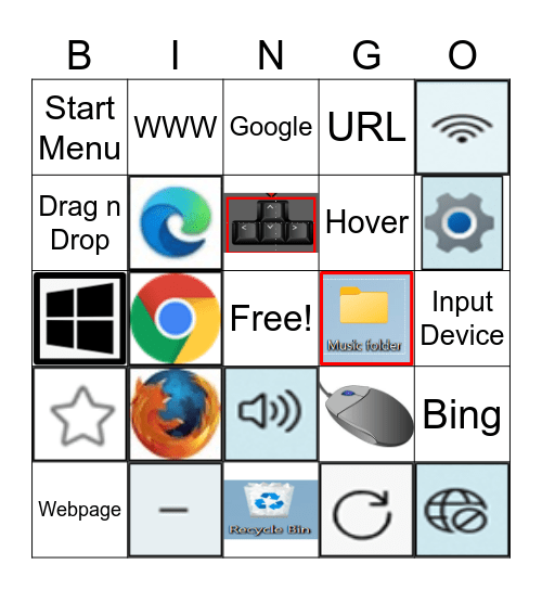 Iconnect Computer Class (1-6) Bingo Card