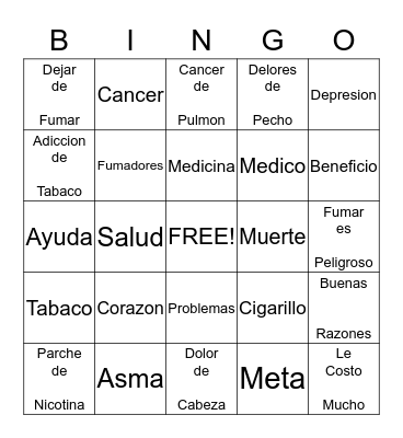 Loteria De Fumar Bingo Card