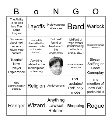 Ironmace QNA Bingo Card
