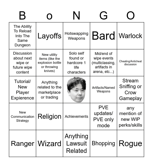 Ironmace QNA Bingo Card