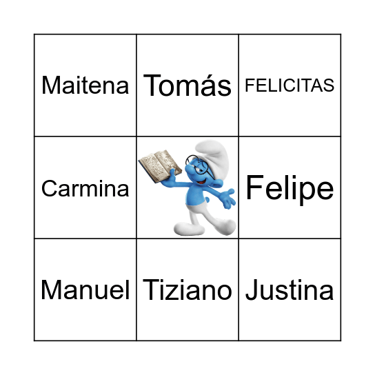 1° B Bingo Card