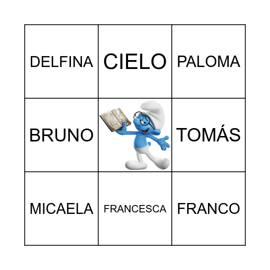 1° B Bingo Card