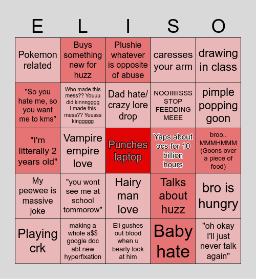 Ellison Bingo Card