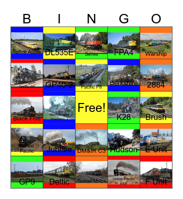 Railway Lines that I would like to work during the Fall and Winter Months besides Hy-Vee one day Bingo Card