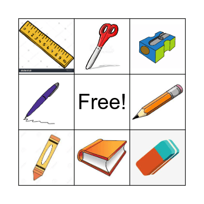 School objects Bingo Card