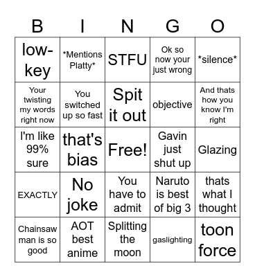 CHrisclay bingo Card