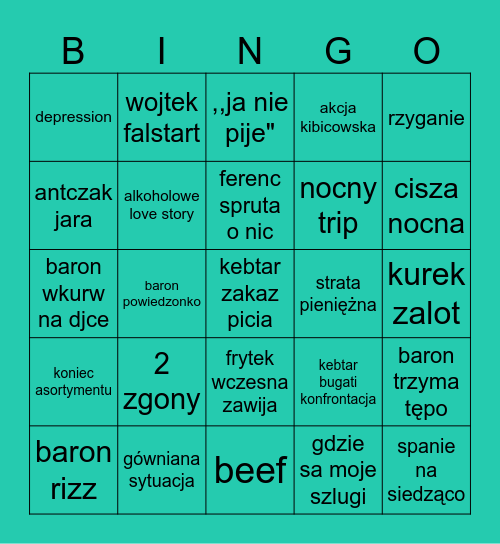 myja 18 Bingo Card