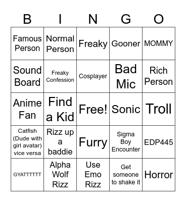 Mic up Bingo Card