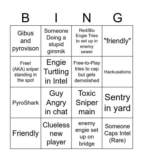 2Fort Bingo Card
