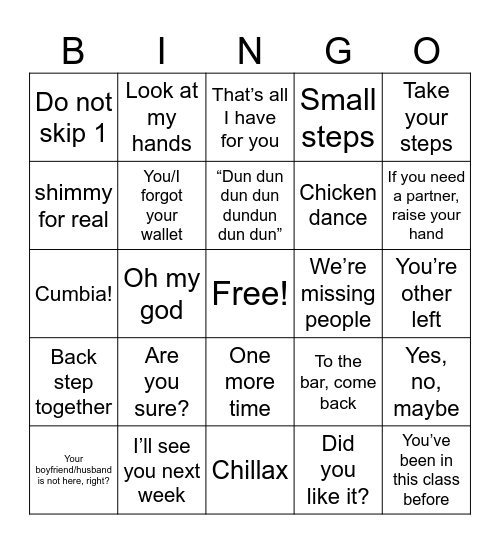 Viva! Bingo Card