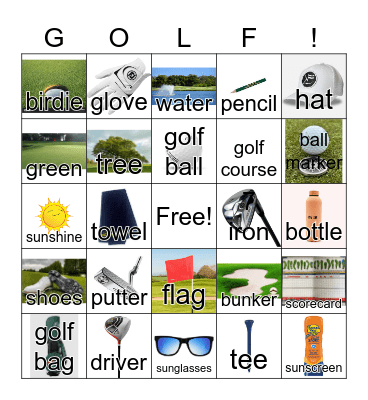 Golf Bingo Card