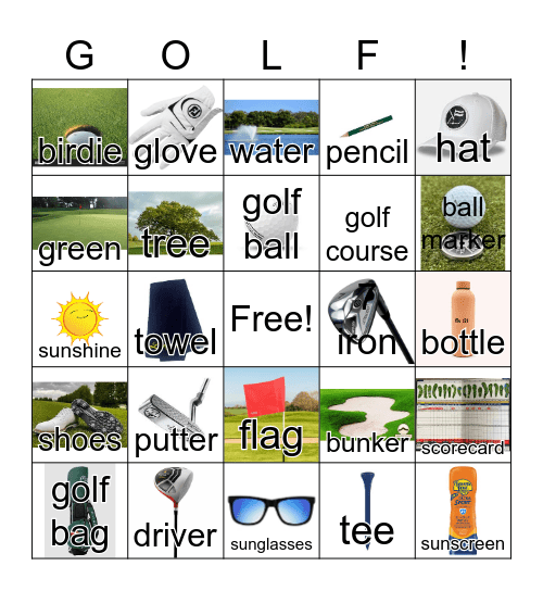 Golf Bingo Card