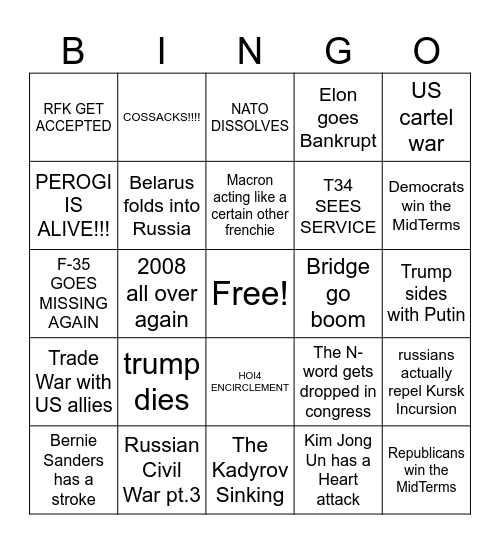 2025 NONCREDIBLE BINGO Card