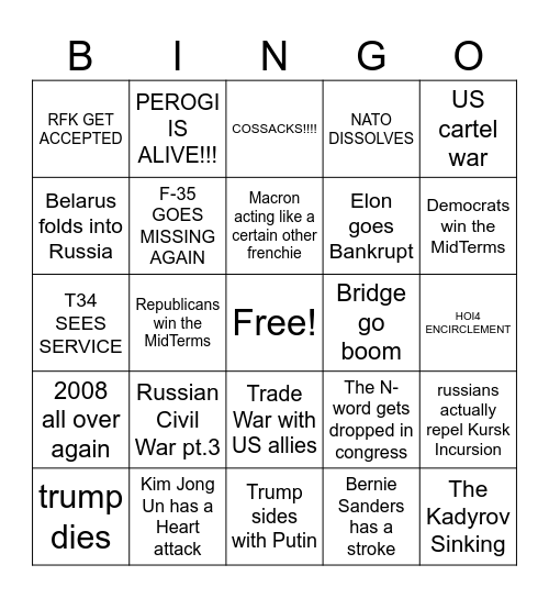 2025 NONCREDIBLE BINGO Card