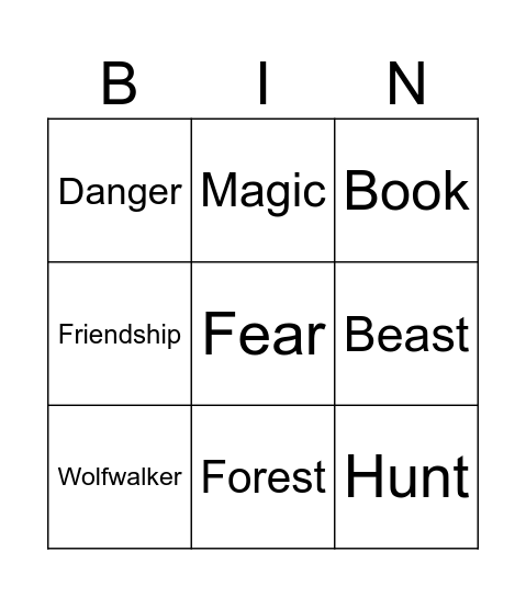 Wolf Walkers Bingo Card