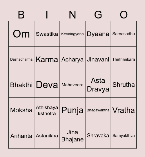Jain Bingo Card