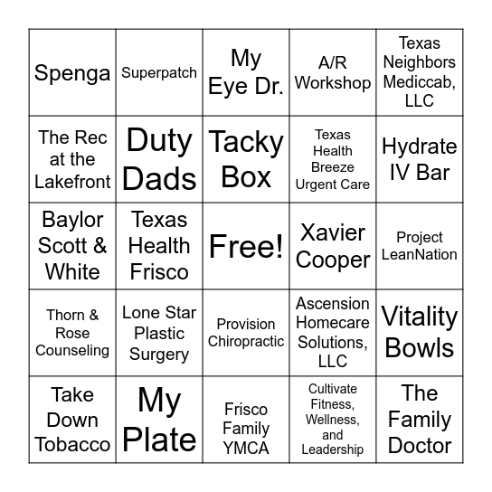 Booths Bingo Card