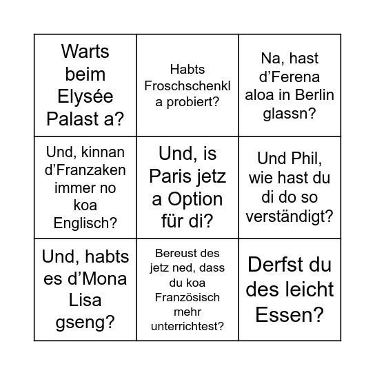 PAN Familienbingo Card