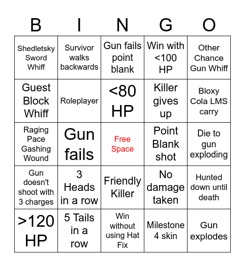 chance bingo amazing Bingo Card