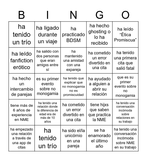 ENCUENTRA A ALGUIEN QUE... Bingo Card