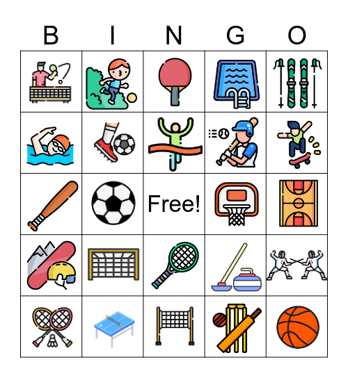 Sports Bingo Card