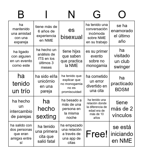 ENCUENTRA A ALGUIEN QUE... Bingo Card
