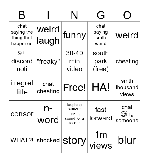 ducky dee Bingo Card
