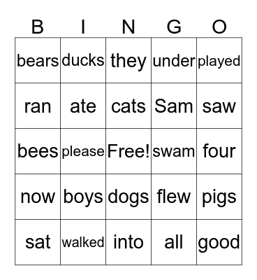 ACS 1/2 Bingo Card