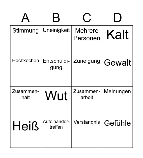 KONFLIKT-BINGO Card