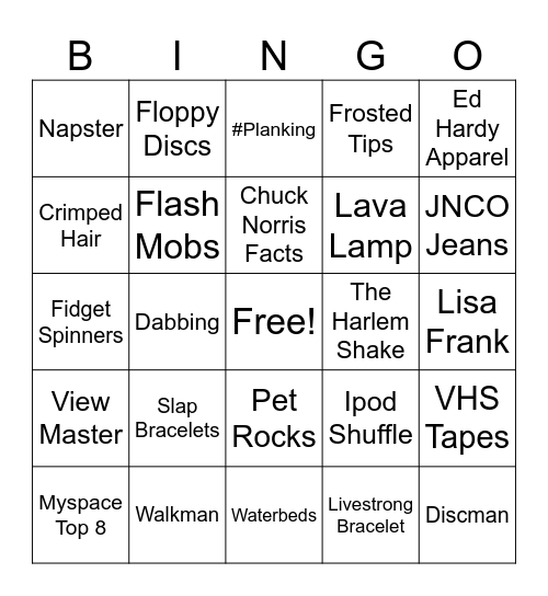 Nostalgia Bingo! Bingo Card