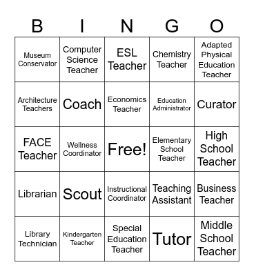 Education & Training Bingo Card