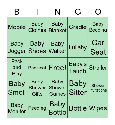 Baby Bingo Card