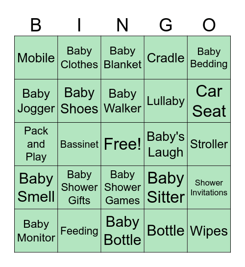 Baby Bingo Card