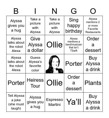 ALYSSA'S BIRTHDAY BINGO Card