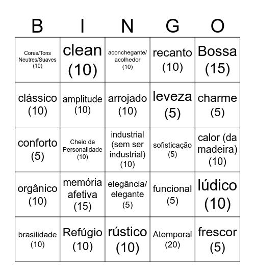 Arqui Bingo Atemporal Bingo Card
