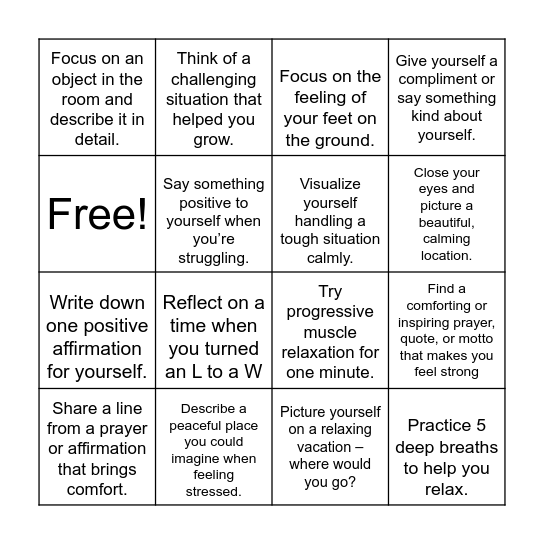 IMPROVE Bingo Card