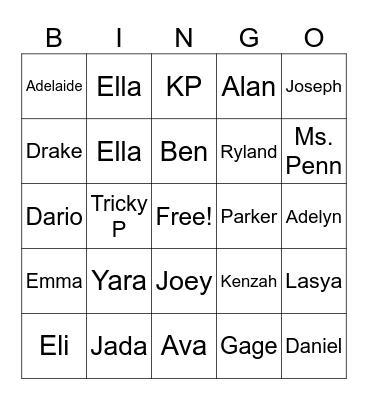 Spanish People Guessing Bingo Card