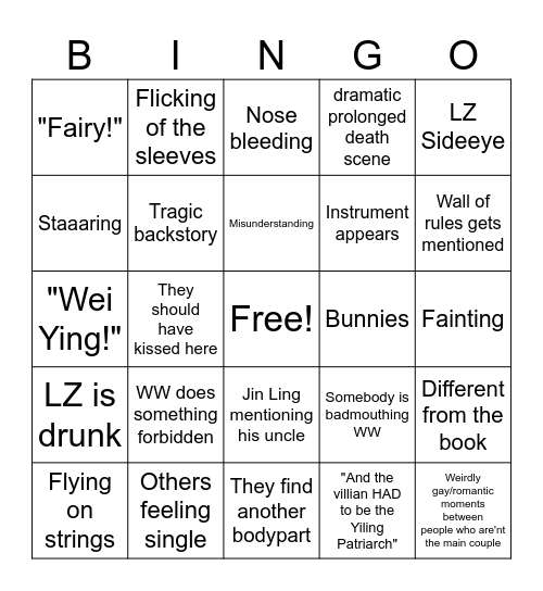 The Untamed Bingo Card