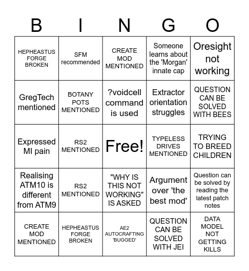 ATM10 Discord Bingo Card