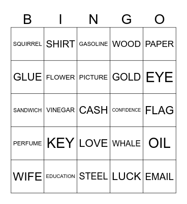 Count/Noncount Bingo 2 Bingo Card