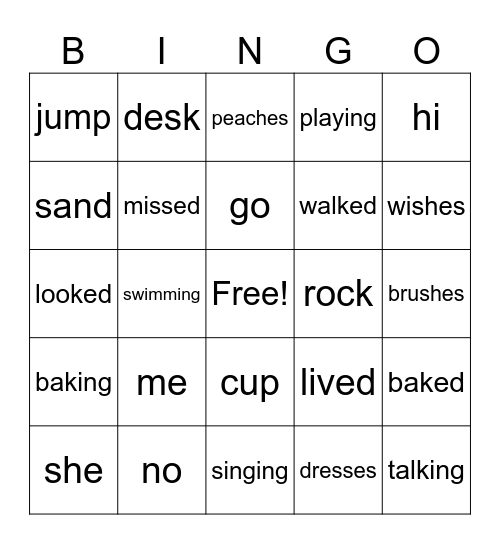 Endings Bingo Card