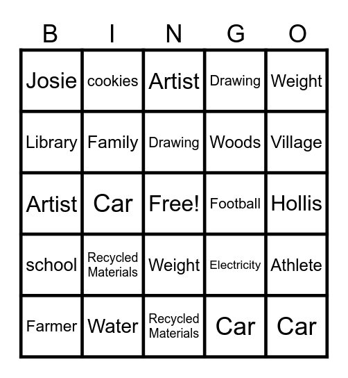 Book Trivia Bingo Card