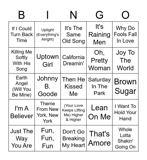 Franklinville Senior Center Bingo Card