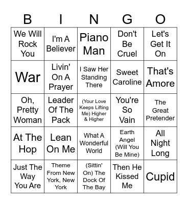 Franklinville Senior Center Bingo Card