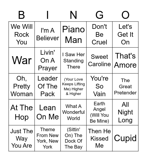 Franklinville Senior Center Bingo Card