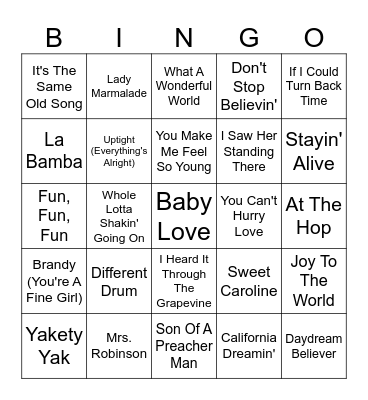 Franklinville Senior Center Bingo Card