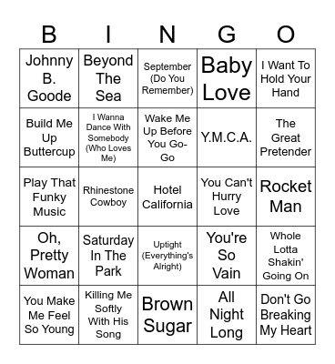 Franklinville Senior Center Bingo Card