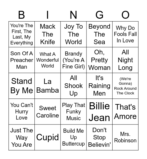 Franklinville Senior Center Bingo Card